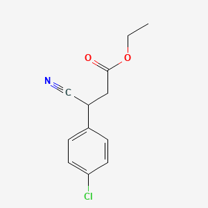 molecular formula C12H12ClNO2 B12006429 Ethyl 3-(4-chlorophenyl)-3-cyanopropanoate 