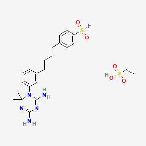 4-[4-[3-(4,6-Diamino-2,2-dimethyl-1,3,5-triazin-1-yl)phenyl]butyl]benzenesulfonyl fluoride;ethanesulfonic acid