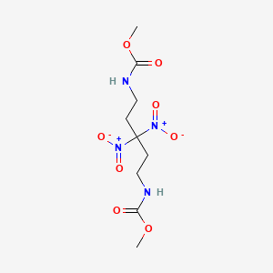 molecular formula C9H16N4O8 B12006562 Carbamic acid, (3,3-dinitropentamethylene)di-, dimethyl ester (6CI,7CI) CAS No. 90770-87-9