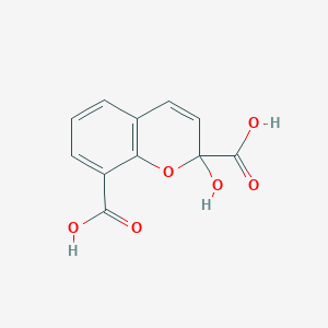 molecular formula C11H8O6 B1200665 2-Carboxy-2-hydroxy-8-carboxychromene 
