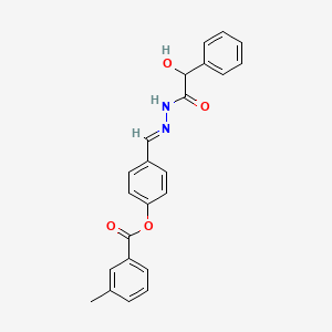 molecular formula C23H20N2O4 B12006906 4-(2-(Hydroxy(phenyl)acetyl)carbohydrazonoyl)phenyl 3-methylbenzoate CAS No. 765296-87-5