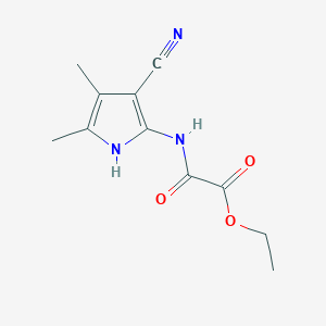 molecular formula C11H13N3O3 B12006952 ethyl 2-[(3-cyano-4,5-dimethyl-1H-pyrrol-2-yl)amino]-2-oxoacetate CAS No. 54153-53-6