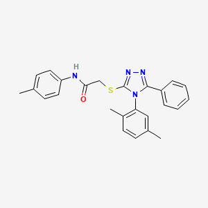 molecular formula C25H24N4OS B12007113 2-{[4-(2,5-dimethylphenyl)-5-phenyl-4H-1,2,4-triazol-3-yl]sulfanyl}-N-(4-methylphenyl)acetamide CAS No. 538336-67-3