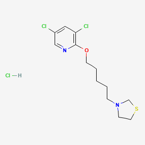 molecular formula C13H19Cl3N2OS B12007133 Thiazolidine, 3-(5-(3,5-dichloro-2-pyridyloxy)pentyl)-, hydrochloride CAS No. 41287-81-4