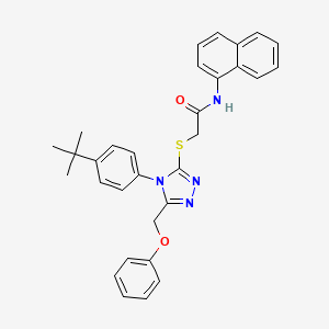 molecular formula C31H30N4O2S B12007201 2-((4-(4-(tert-Butyl)phenyl)-5-(phenoxymethyl)-4H-1,2,4-triazol-3-yl)thio)-N-(naphthalen-1-yl)acetamide CAS No. 618441-47-7