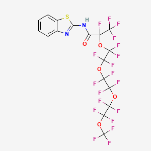 molecular formula C17H5F19N2O5S B12007261 N-(1,3-benzothiazol-2-yl)-1,1,1,3,3,4,4,6,6,7,7,9,9,10,10,12-hexadecafluoro-12-(trifluoromethyl)-2,5,8,11-tetraoxatridecan-13-amide 