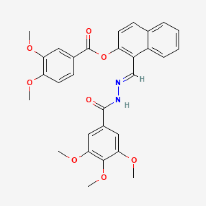 molecular formula C30H28N2O8 B12007266 1-(2-(3,4,5-Trimethoxybenzoyl)carbohydrazonoyl)-2-naphthyl 3,4-dimethoxybenzoate CAS No. 769147-17-3