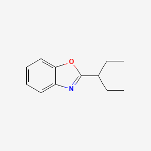 molecular formula C12H15NO B12007312 Benzoxazole, 2-(1-ethylpropyl)- CAS No. 73713-91-4