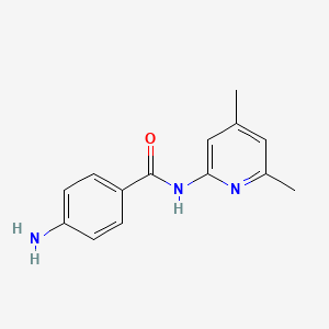 molecular formula C14H15N3O B12007328 Pyridine, 2-(p-aminobenzamido)-4,6-dimethyl- CAS No. 36845-10-0