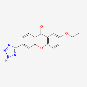 molecular formula C16H12N4O3 B1200739 2-Ethoxy-6(5-tetrazolyl)xanthone CAS No. 89217-08-3