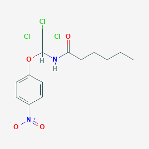 molecular formula C14H17Cl3N2O4 B12007395 N-[2,2,2-trichloro-1-(4-nitrophenoxy)ethyl]hexanamide 