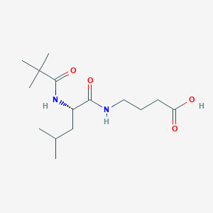 molecular formula C15H28N2O4 B1200741 Butanoic acid, 4-((2-((2,2-dimethyl-1-oxopropyl)amino)-4-methyl-1-oxopentyl)amino)-, (S)- CAS No. 91147-50-1