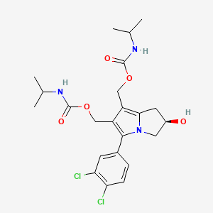 Carbamic acid, [5-(3,4-dichlorophenyl)-2,3-dihydro-2-hydroxy-1H-pyrrolizine-6,7-diyl]bis(methylene) ester, (R)-
