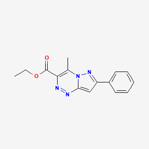 molecular formula C15H14N4O2 B1200746 Ethyl 4-methyl-7-phenylpyrazolo[5,1-c][1,2,4]triazine-3-carboxylate CAS No. 60269-83-2
