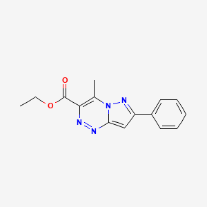 molecular formula C15H14N4O2 B1200746 4-Methyl-7-phenyl-3-pyrazolo[5,1-c][1,2,4]triazinecarboxylic acid ethyl ester CAS No. 60269-83-2