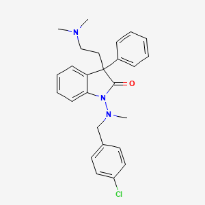 molecular formula C26H28ClN3O B12007474 1-((p-Chlorobenzyl)methylamino)-3-(2-(dimethylamino)ethyl)-3-phenyl-2-indolinone CAS No. 33391-14-9