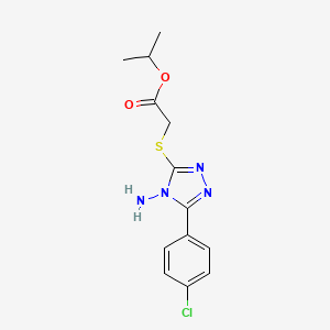 molecular formula C13H15ClN4O2S B12007568 Isopropyl ((4-amino-5-(4-chlorophenyl)-4H-1,2,4-triazol-3-YL)thio)acetate CAS No. 577789-92-5