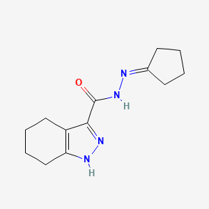 molecular formula C13H18N4O B1200765 N-(环戊亚撑氨基)-4,5,6,7-四氢-1H-吲唑-3-甲酰胺 