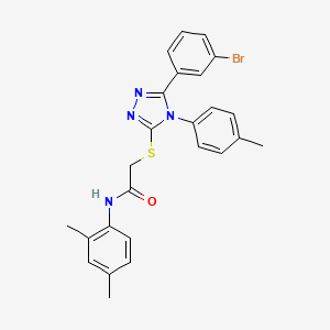 molecular formula C25H23BrN4OS B12007679 2-{[5-(3-bromophenyl)-4-(4-methylphenyl)-4H-1,2,4-triazol-3-yl]sulfanyl}-N-(2,4-dimethylphenyl)acetamide CAS No. 538337-61-0