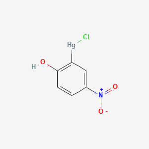 molecular formula C6H4ClHgNO3 B1200768 Mercury, chloro(2-hydroxy-5-nitrophenyl)- CAS No. 24579-90-6