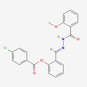 molecular formula C22H17ClN2O4 B12007688 [2-[(E)-[(2-methoxybenzoyl)hydrazinylidene]methyl]phenyl] 4-chlorobenzoate CAS No. 764692-74-2