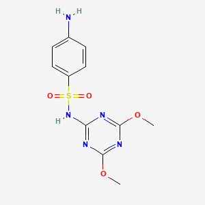 molecular formula C11H13N5O4S B12007752 4-amino-N-(4,6-dimethoxy-1,3,5-triazin-2-yl)benzenesulfonamide CAS No. 4107-73-7