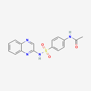 molecular formula C16H14N4O3S B1200778 N-[4-(quinoxalin-2-ylsulfamoyl)phenyl]acetamide CAS No. 6632-67-3