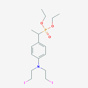 molecular formula C16H26I2NO3P B12007840 Diethyl 1-{4-[bis(2-iodoethyl)amino]phenyl}ethylphosphonate CAS No. 5470-45-1