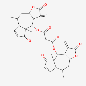 molecular formula C33H36O10 B1200786 Bis(helenalinyl)malonate CAS No. 68322-91-8