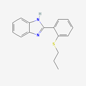 molecular formula C16H16N2S B12007896 1H-Benzimidazole, 2-[2-(propylthio)phenyl]- CAS No. 62871-46-9
