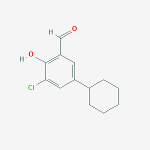 molecular formula C13H15ClO2 B12007914 3-Chloro-5-cyclohexyl-2-hydroxybenzaldehyde CAS No. 401609-67-4
