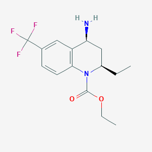 molecular formula C15H19F3N2O2 B12007968 ethyl (2R,4S)-4-amino-2-ethyl-6-(trifluoromethyl)-3,4-dihydro-1(2H)-quinolinecarboxylate 
