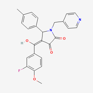 molecular formula C25H21FN2O4 B12008105 4-(3-Fluoro-4-methoxybenzoyl)-3-hydroxy-5-(4-methylphenyl)-1-(4-pyridinylmethyl)-1,5-dihydro-2H-pyrrol-2-one CAS No. 609793-33-1