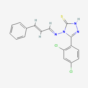 molecular formula C17H12Cl2N4S B12008123 5-(2,4-Dichlorophenyl)-4-{[(E,2E)-3-phenyl-2-propenylidene]amino}-4H-1,2,4-triazol-3-YL hydrosulfide 