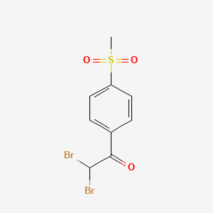 molecular formula C9H8Br2O3S B12008167 2,2-Dibromo-1-[4-(methylsulfonyl)phenyl]ethanone 