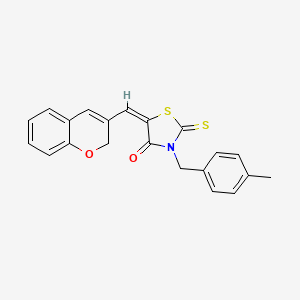 molecular formula C21H17NO2S2 B12008195 5-(2H-Chromen-3-ylmethylene)-3-(4-methylbenzyl)-2-thioxo-1,3-thiazolidin-4-one CAS No. 618074-26-3