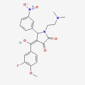 molecular formula C22H22FN3O6 B12008207 1-(2-(Dimethylamino)ethyl)-4-(3-fluoro-4-methoxybenzoyl)-3-hydroxy-5-(3-nitrophenyl)-1H-pyrrol-2(5H)-one CAS No. 618074-81-0