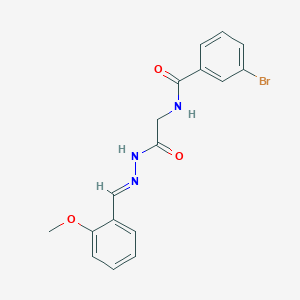 molecular formula C17H16BrN3O3 B12008267 3-Bromo-N-(2-(2-(2-methoxybenzylidene)hydrazino)-2-oxoethyl)benzamide CAS No. 765276-28-6