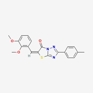 molecular formula C20H17N3O3S B12008281 (5E)-5-(2,3-dimethoxybenzylidene)-2-(4-methylphenyl)[1,3]thiazolo[3,2-b][1,2,4]triazol-6(5H)-one CAS No. 606950-16-7