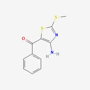 molecular formula C11H10N2OS2 B12008444 (4-Amino-2-methylsulfanyl-1,3-thiazol-5-yl)-phenylmethanone 