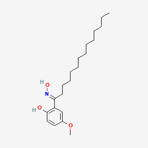 molecular formula C21H35NO3 B12008448 2-[(E)-N-hydroxy-C-tridecylcarbonimidoyl]-4-methoxyphenol 