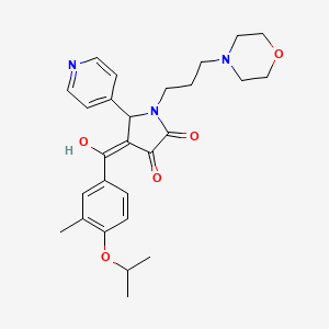 molecular formula C27H33N3O5 B12008452 3-Hydroxy-4-(4-isopropoxy-3-methylbenzoyl)-1-[3-(4-morpholinyl)propyl]-5-(4-pyridinyl)-1,5-dihydro-2H-pyrrol-2-one CAS No. 510712-21-7