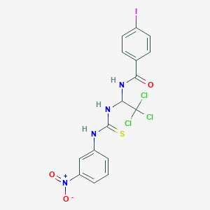 molecular formula C16H12Cl3IN4O3S B12008454 4-iodo-N-(2,2,2-trichloro-1-{[(3-nitroanilino)carbothioyl]amino}ethyl)benzamide CAS No. 351005-67-9
