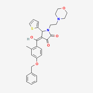 molecular formula C29H30N2O5S B12008555 4-[4-(Benzyloxy)-2-methylbenzoyl]-3-hydroxy-1-[2-(4-morpholinyl)ethyl]-5-(2-thienyl)-1,5-dihydro-2H-pyrrol-2-one CAS No. 488135-21-3
