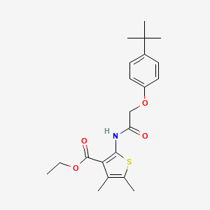 molecular formula C21H27NO4S B12008677 Ethyl 2-{[(4-tert-butylphenoxy)acetyl]amino}-4,5-dimethyl-3-thiophenecarboxylate 