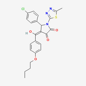 molecular formula C24H22ClN3O4S B12008685 4-(4-Butoxybenzoyl)-5-(4-chlorophenyl)-3-hydroxy-1-(5-methyl-1,3,4-thiadiazol-2-YL)-1,5-dihydro-2H-pyrrol-2-one CAS No. 609795-77-9