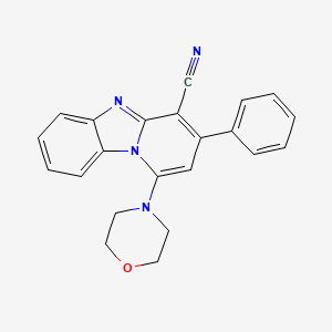 molecular formula C22H18N4O B12008706 1-(4-Morpholinyl)-3-phenylpyrido(1,2-A)benzimidazole-4-carbonitrile 