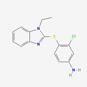 molecular formula C15H14ClN3S B1200873 3-Chloro-4-[(1-ethyl-2-benzimidazolyl)thio]aniline 