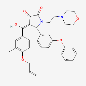 molecular formula C33H34N2O6 B12008890 4-[4-(Allyloxy)-3-methylbenzoyl]-3-hydroxy-1-[2-(4-morpholinyl)ethyl]-5-(3-phenoxyphenyl)-1,5-dihydro-2H-pyrrol-2-one CAS No. 617696-12-5
