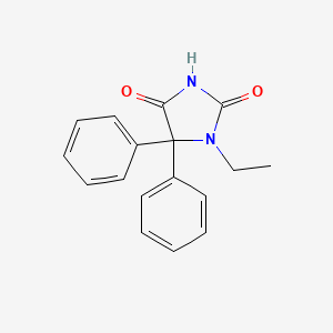 molecular formula C17H16N2O2 B12009145 2,4-Imidazolidinedione, 1-ethyl-5,5-diphenyl- CAS No. 54508-20-2